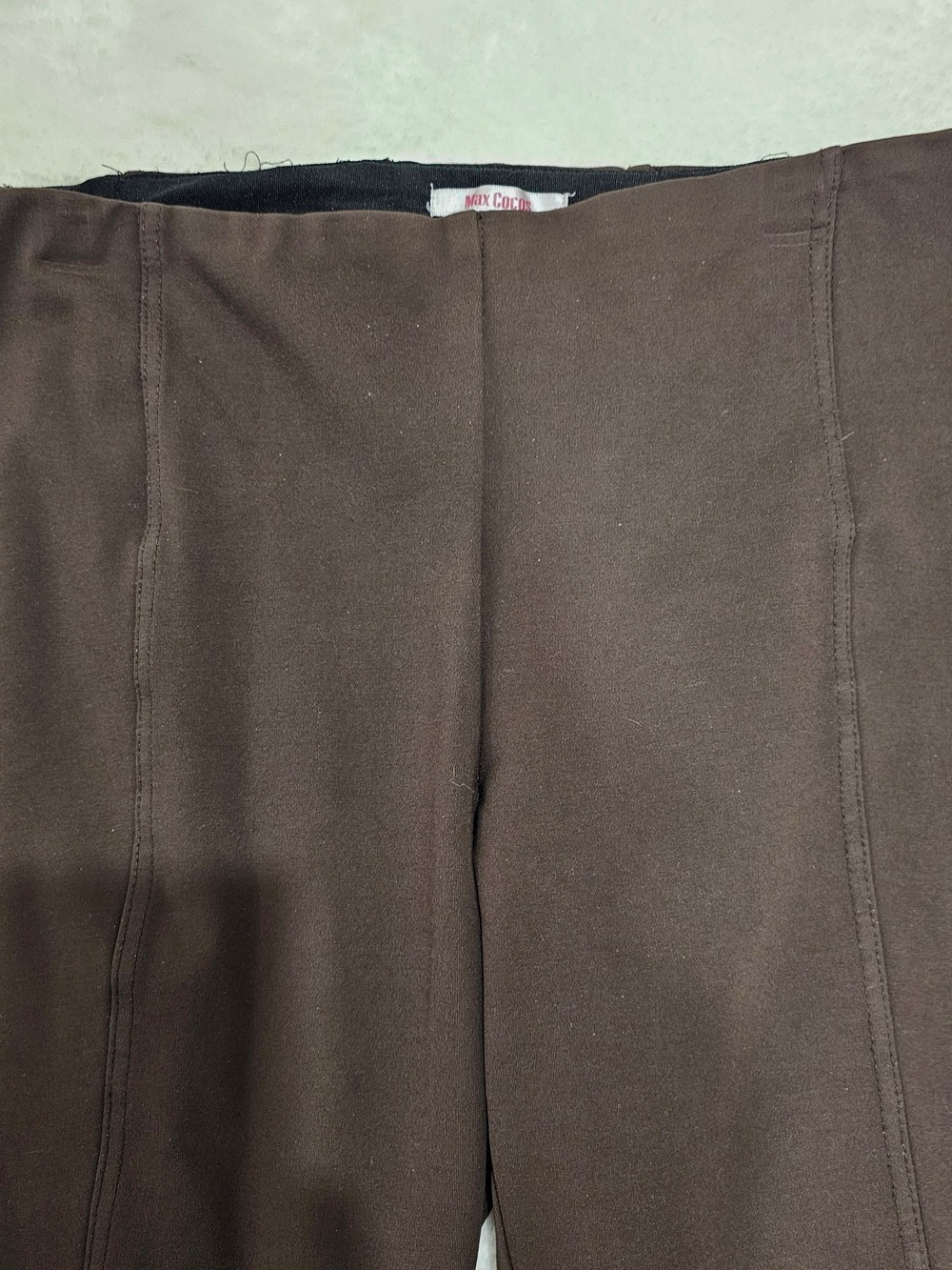 Brown Ponte Knit Pull On Pants Quiet Luxury Minimalist Academia Capsule Wardrobe - Picture 3 of 10